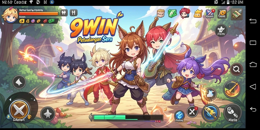 Tampilan menarik dari gameplay 9WIN yang penuh aksi anime.