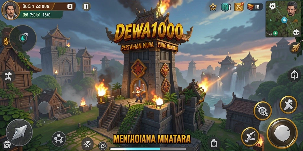 Gameplay menara pertahanan yang penuh aksi dan strategi.