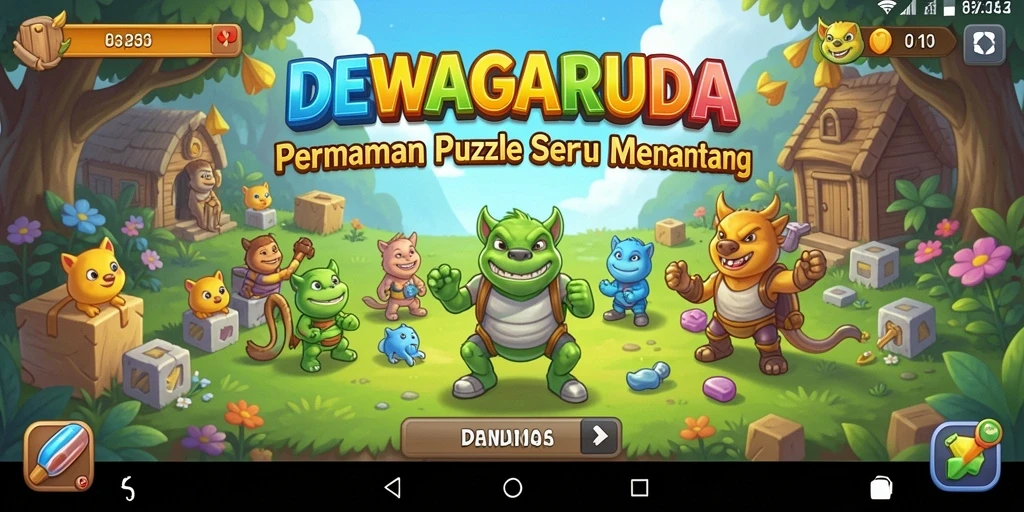 Tampilan gameplay DEWAGARUDA yang menarik dan penuh tantangan puzzle.