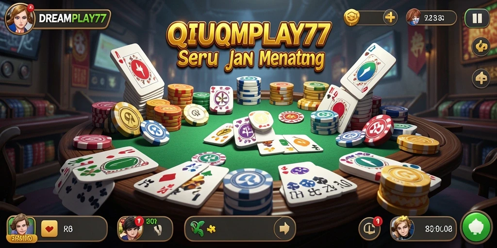 Tampilan gameplay menarik dari QiuQiu di DREAMPLAY77.