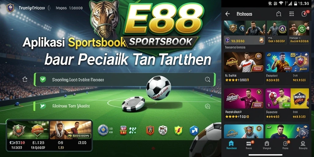 Tampilan utama E88 yang menampilkan berbagai opsi taruhan olahraga.