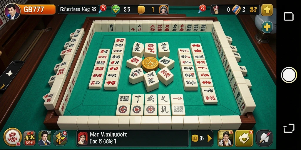 Screenshot gameplay GB777 menampilkan aksi seru permainan Mahjong.