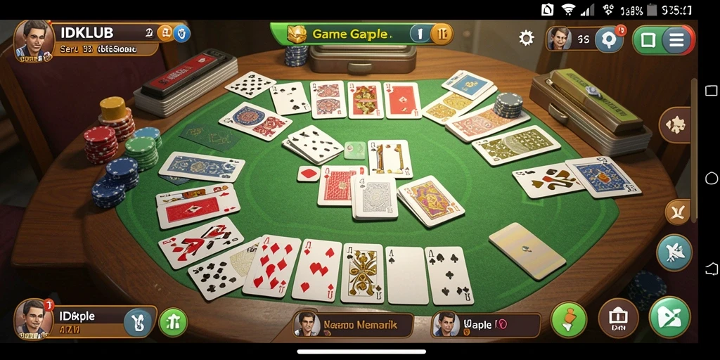Tampilan gameplay seru di IDKLUB dengan fitur Gaple.