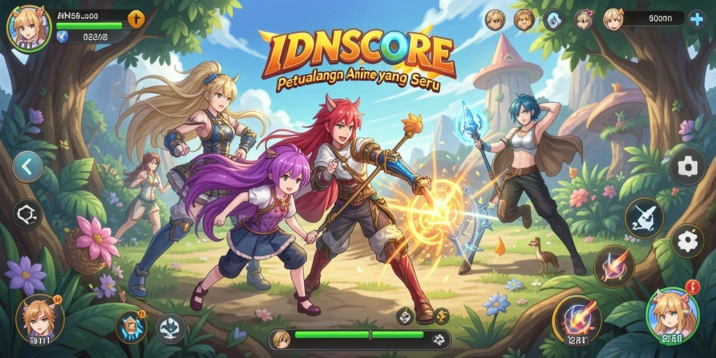 Gameplay menegangkan dalam dunia anime yang penuh petualangan.