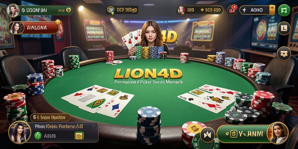 Screenshot LION4D menampilkan gameplay Poker yang seru dan menyenangkan.