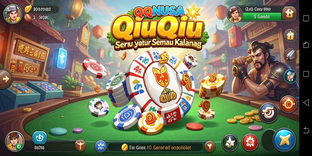 Tampilan gameplay seru dalam QQNUSA dengan kartu QiuQiu.