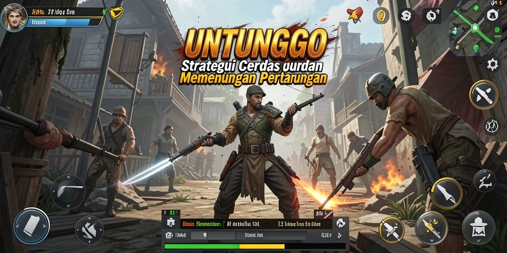 Tangkapan layar UNTUNGGO menunjukkan pertempuran strategis yang mendebarkan.