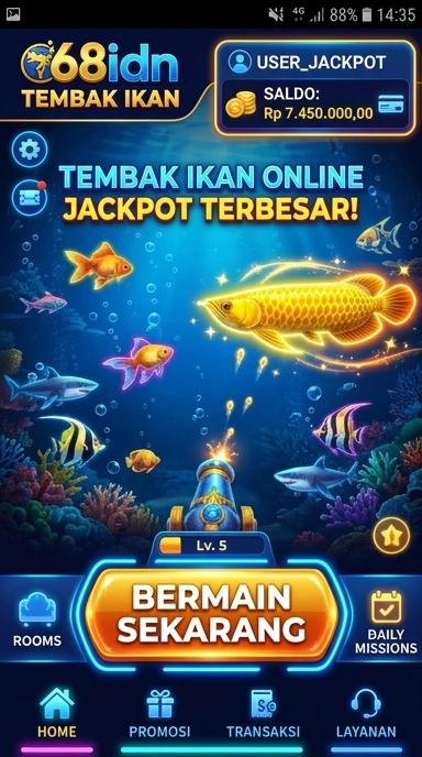 Screenshot antarmuka utama aplikasi 68idn.